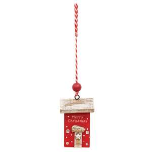 Wooden Merry Christmas House Ornament 65390;