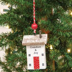 Wooden Comfort & Joy House Ornament 65391;