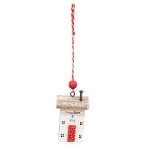 Wooden Comfort & Joy House Ornament 65391;