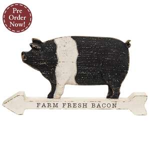 Farm Fresh Bacon Pig Arrow Sign