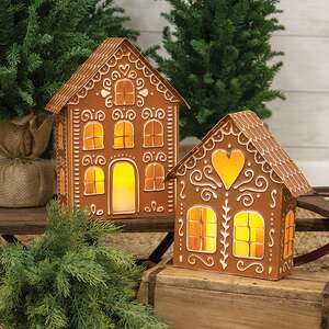 Metal Gingerbread House Luminary, 9.75"H 70218;