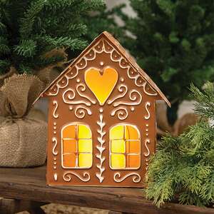 Metal Gingerbread House Luminary, 9.75"H 70218;