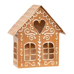 Metal Gingerbread House Luminary, 9.75"H 70218;