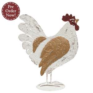 Distressed Metal Chicken - 9.75"H
