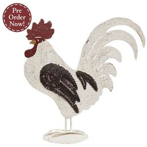 Distressed Metal Rooster - 12" H