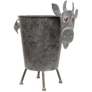 Metal Cow Planter
