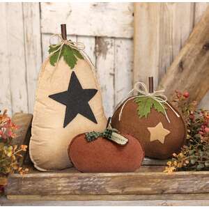 Stiffened Cream Pumpkin with Star