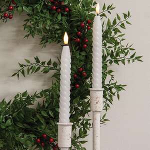 White Twisty Timer Tapers, 10"H, 2/Set CB23826W;