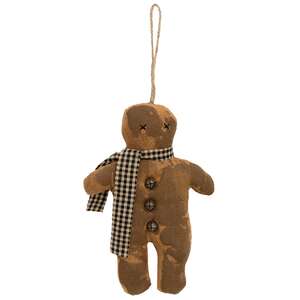 Stuffed Gingerbread Cookie with Scarf Ornament