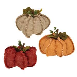 Small Burlap Pumpkin, 3 Asstd.