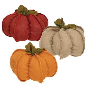 Large Burlap Pumpkin, 3 Asstd.