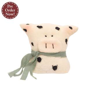 Stuffed Rustic Cow Sitter - 4"H