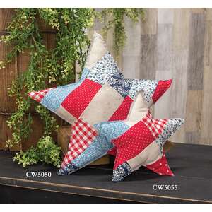 Patchwork Americana Star Pillow - 16"