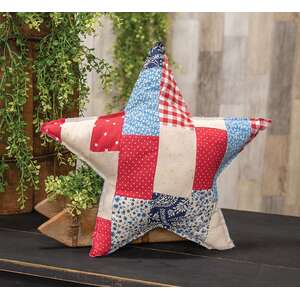 Patchwork Americana Star Pillow - 16"