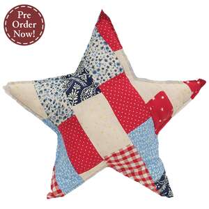 Patchwork Americana Star Pillow - 16"