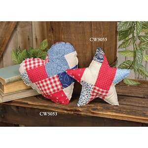 Patchwork Americana Star Pillow - 9.5"