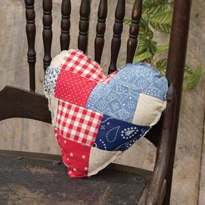 Patchwork Americana Heart Pillow