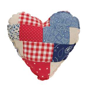 Patchwork Americana Heart Pillow