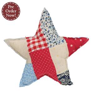 Patchwork Americana Star Pillow - 9.5"
