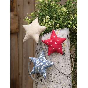 3 Set - Rustic Mixed Pattern Star Ornaments