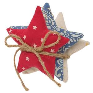 3 Set - Rustic Mixed Pattern Star Ornaments
