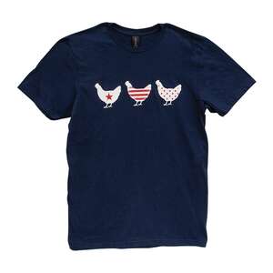 Americana Chickens T-Shirt, XXL - Navy L196XXL