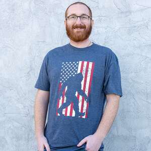 Sasquatch Flag T-Shirt - Heather Navy L198