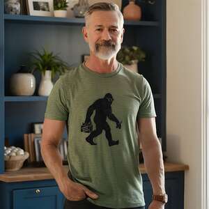 Sasquatch Beer T-Shirt - Heather Military Green L199
