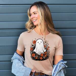 Floral Ghost T-Shirt, Heather Tan XXL