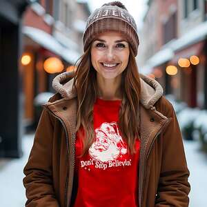 Don't Stop Believin' T-Shirt, Cherry Red, L208