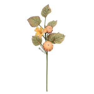 Autumn Garden Pumpkin & Blooms Spray, 26" LS142504;