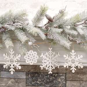 Glittered Jumbo Snowflake Garland, 48"L, LS142509