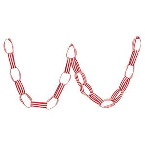 Small Red and White Striped Ribbon Garland, 48"L RJA5631;