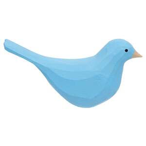 Light Blue Carved Bird Sitter - 3.5"H