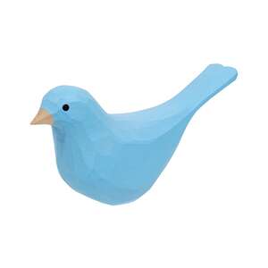Light Blue Carved Bird Sitter - 3.5"H