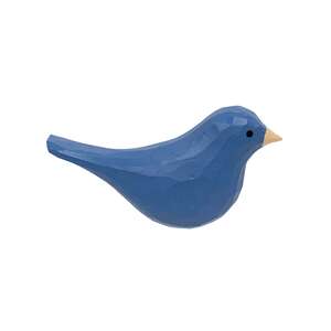 Dark Blue Carved Bird Sitter - 2.75"H