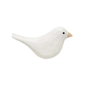 White Carved Bird Sitter - 2.75"H