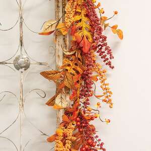 Bittersweet Berries & Fall Leaves Garland, 5 ft SA112560;