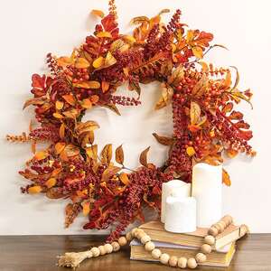 Bittersweet Berries & Fall Leaves Wreath, 24" SA112562;
