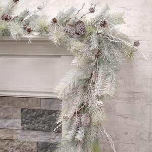 Snowy Bristle Pine & Boughs Garland, 6 ft SH262505;