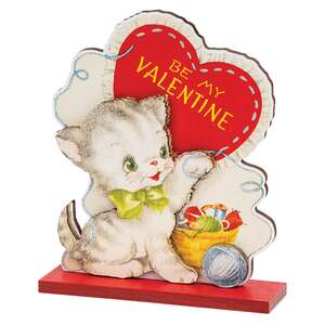 Be My Valentine Vintage Kitten on Base, #38928
