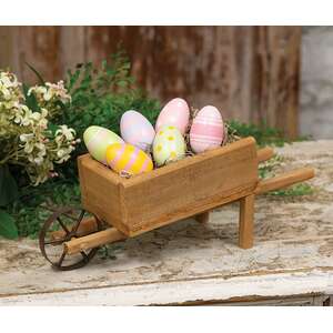 6 Set - Painted Wooden Easter Eggs - 2"H