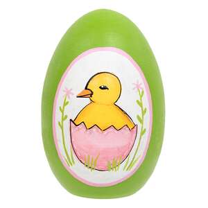 Hand Painted Hatching Chick Wooden Easter Egg