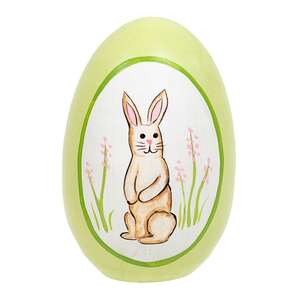 Hand Painted Standing Bunny Wooden Easter Egg