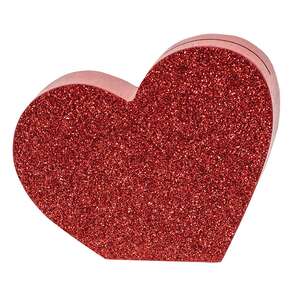 Chunky Glittered Heart Name Card Holders, 3/Set