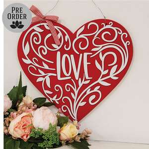 Vined Love Hanging Heart Sign