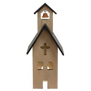 Primitive Wooden Church Sitter - 10.75"H