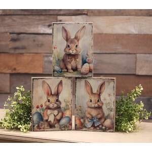 Vintage Easter Bunny Block - 3 Asstd. 38974