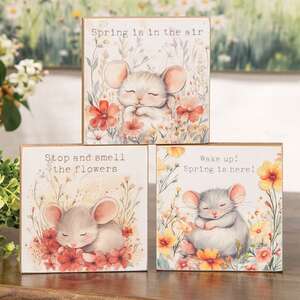 Sleeping Mouse Floral Block - 3 Asstd.