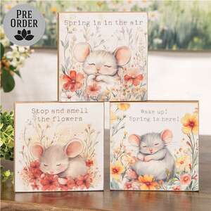 Sleeping Mouse Floral Block - 3 Asstd.